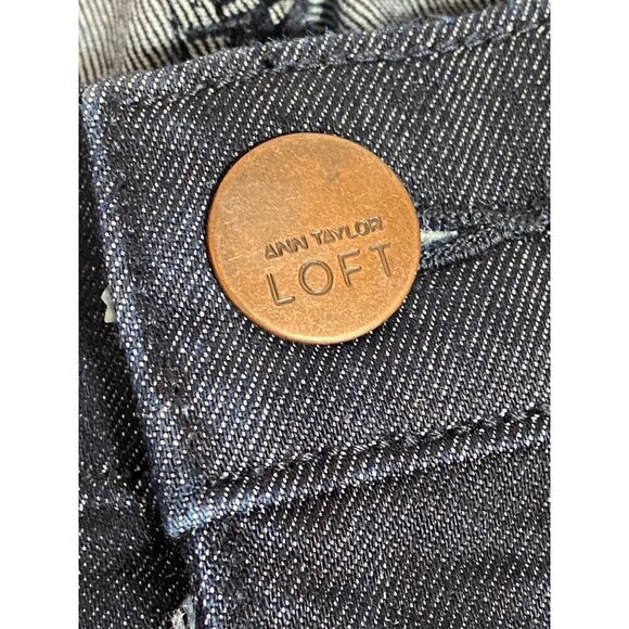 Ann Taylor Loft Modern Kick Crop Denim Jeans Dark Wash Stretchy Wimen’s 27/4P - Picture 4 of 9